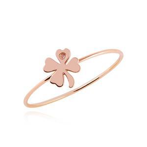 [엘렌쥬얼리]14K 럭키 네잎 클로버 미스 링 금 실 반지