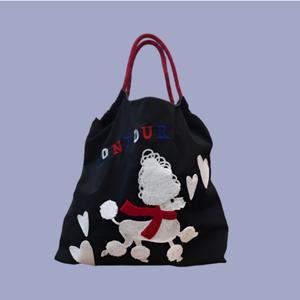 봉쥬르 강아지  자수가방 hore&whole 가방끈조절 가장연장 가발길이조절 포인트 이미스에코백 천가방 무료사은품증정 패딩 숄더백 토드백 일본자수가방 홀앤홀 강아지가방 집사가방