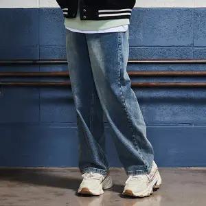 [에꼴리에] 여자 겨울이월 스트레이트 기모 워싱블루진(24D0257)