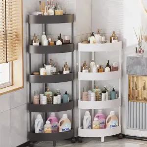 땡스리빙 다용도 심플 코너 선반 욕실선반 수납장 무타공 틈새 화장실