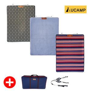 유캠프 DC 12V 전기매트 탄소 온열 매트 차박 캠핑 차량용 전기장판 2인용 세트(가방포함)