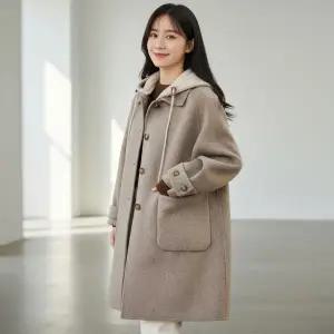 페르 니트 후드 모직 코트_RD4HC009