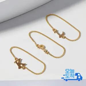 14K 알파벳 레터링 체인 금 반지