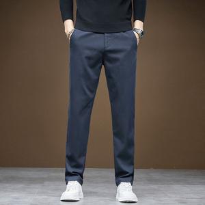 EAMT 남자 면 바지 추동 스판 캐주얼 팬츠 경량 비즈니스 슬림 일자 EUNG4