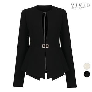 VIVID 여성 페미닌 여름 노카라 정장자켓