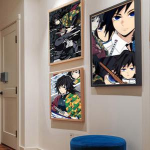 기유 토미오카 D-데몬 슬레이어 접착식 포스터, 애니메이션 벽지 탄지로 피규어, HD 홈 장식, 그림 만화, 어린이 선물