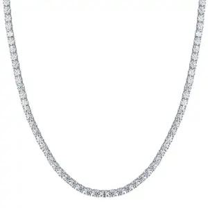 갤러리아 14K 2부 랩 다이아 테니스 목걸이 4프롱 다이아몬드