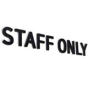 부착식 STAFF ONLY 블랙 입체사인 안내판 표지판 인테리어소품 디자인문패 아크릴안내판 명찰