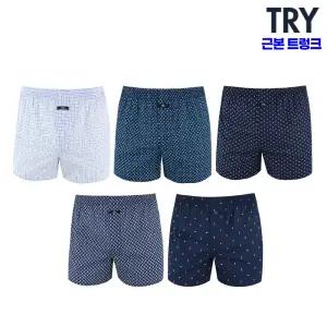 [10%즉할]트라이 근본시리즈 남성 순면100 트렁크팬티 5종
