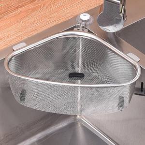 싱크대 코너 스텐 음식물 거름망 삼각 바스켓 물기제거 바구니