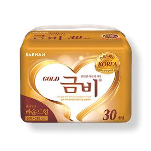 금비 속기저귀 골드 라운드형 패드 30매 6팩