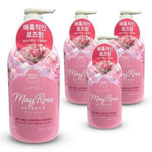 해피바스 로즈 에센스 각질케어 바디워시 900g 4개