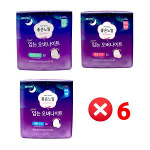 좋은느낌 New 입는 오버나이트 소형 중형 대형 각 8매x6팩 여성 입는 팬티형 생리대