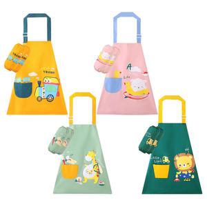 키즈트리 아동 유아 키즈 여아 남아 어린이 미술 놀이 앞치마 팔토시 방수 세트 WQ-002