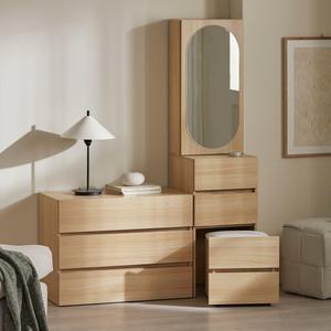 파로마 코니2 라운드 거울 틈새수납장 틈새화장대 스툴 수납장 풀세트