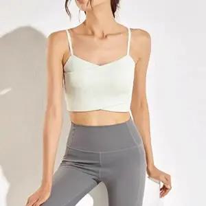 브라탑 캡내장 요가 운동복 민소매 필라테스 3색-WFHJV8O