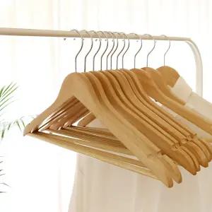 화이트래빗 프리미엄 고리회전 어깨뿔방지 원목 옷걸이 1개 정장 집게 치마 바지걸이