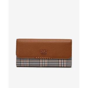 [NS홈쇼핑]DCWA5F621 닥스 브라운 체크패턴 가죽콤비 3단 장지갑[35305428]