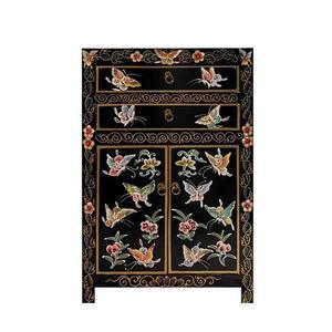나비 자개장 엔틱 레트로 복지 골드 원목 벨벳 가구 홍학 거실장 나전칠기 자개농 사이드