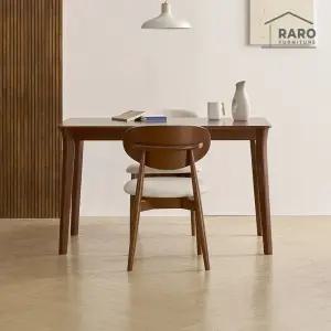 [/착불배송] 플레인 1250 고무나무 원목 4인 식탁 세트 (식탁+의자2)