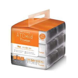 보령 아토마일드 프리미엄 물티슈 캡형 64매 6팩