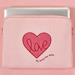 13인치 노트북 파우치 핑크하트 1P 예쁜 수납 가방 (WFJ2ES8)