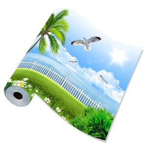 3D 스테레오 방수 거실 침실 배경 벽 풍경 벽화 스티커 자체 해변 접착 장식 벽지 그림