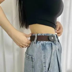 브라운 노버클 벨트 청바지벨트 여성밴딩벨트 여성허리띠 청바지벨트 남성허리띠 허리밴드