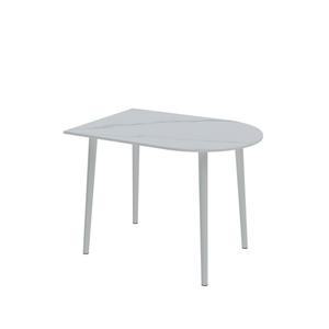 식탁 반타원 세라믹스타일 반원형 테이블 간이 샵크레센도 2인 화이트