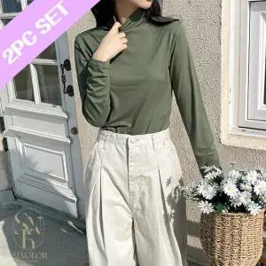 [시노코 2장세트] 소프트 폴라 티셔츠 12컬러 FREE-XL