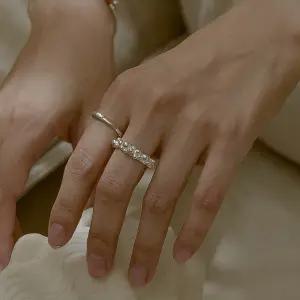 925실버 Snow 은볼 오픈링 믹스볼 레이어드링 버블 은반지