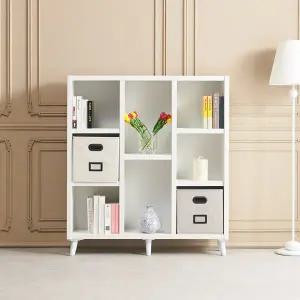 우아미가구 레피 수납정리함 멀티 3단 책장 다리형 1200