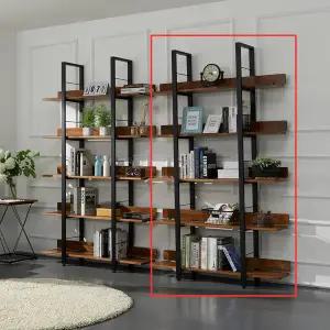 우아미가구 로다 멀바우 원목 5단 철제 책장 1200