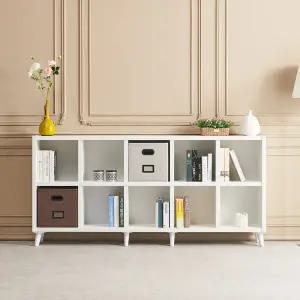 우아미가구 레피 수납정리함 멀티 2단 책장 다리형 2000