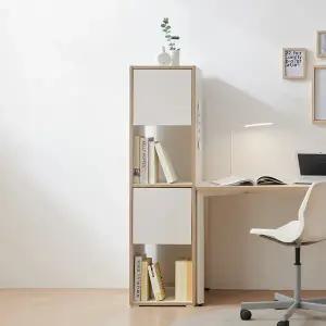 우아미가구 리우 다용도 4단 도어 책장 400