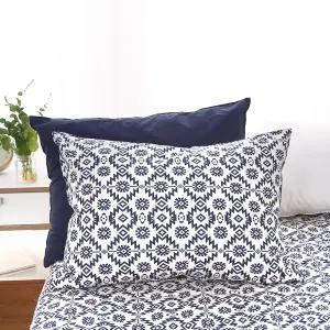 에스닉 순면 100% 홑겹 베개커버 2장세트 40x60 50x70 네이비