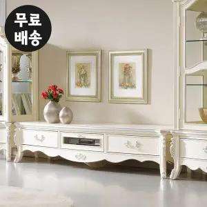 [벤티스가구]리사 엔틱 거실장 원목 티비 수납장 TV 선반 받침대 tv장 티비다이 가구 1단(1800)