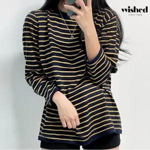 데일리 라운드넥 스트라이프 긴팔 니트 (WICBNT031)