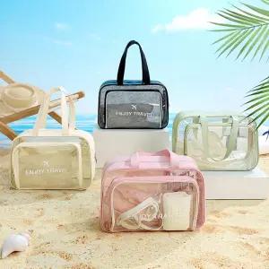 [체험특가] 인조이 투명 물놀이 수영가방 PVC 방수 비치백 5color
