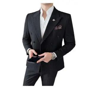 남성 스트라이프 정장 더블버튼 빅사이즈 세트 캐주얼