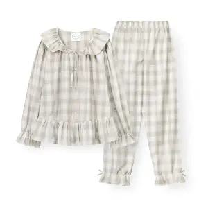 [롯데백화점]오르시떼 여성 G109 그레이번 긴소매 파자마 세트 OR25FFGAG109