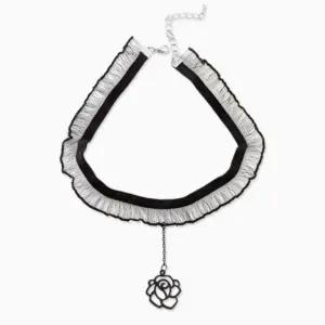 장미 레이스 초커 목걸이