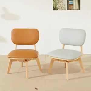 헤닝 오트밀 원목 낮은 회전의자 식탁 의자