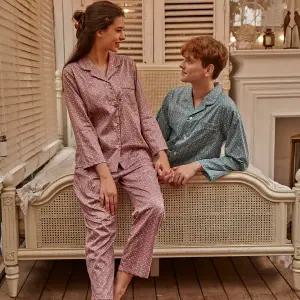 [롯데백화점]비너스 (남여잠옷)이월상품 할인들어가는 얇은면 긴팔잠옷 VPA2273