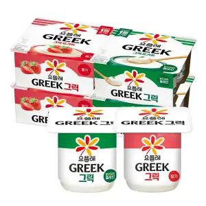 빙그레 요플레 그릭 딸기 80g 8입 + 그릭 달지않은 80g 8입 (총 16입)