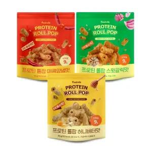[내일도착] 푸드렐라 프로틴롤팝 40g 3종 (허니버터맛,스윗갈릭맛,매콤양념맛)