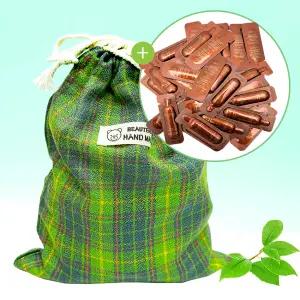 스트링 파우치(오휘 더퍼스트 제너츄어 제뉴뮨 앰플 60매) 초록체크M