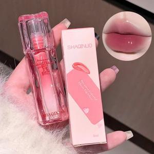 워터 글로스 립 글레이즈 미러 모이스춰 라이징 통통한 스틱 컵 젤리 투명한 리퀴드 오랫동안 지속되는 색