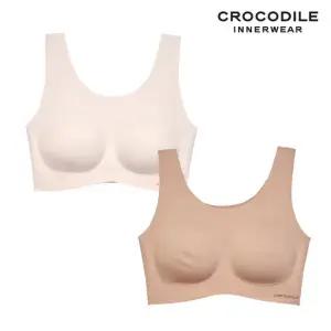 [크로커다일] 감탄브라 소프트 나일론모달 패드일체형 U넥 브라2종 소프트오트 토프베이지 CDWBR5O1315