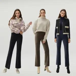 여성 코듀로이 와이드 기모 팬츠 PCWW)